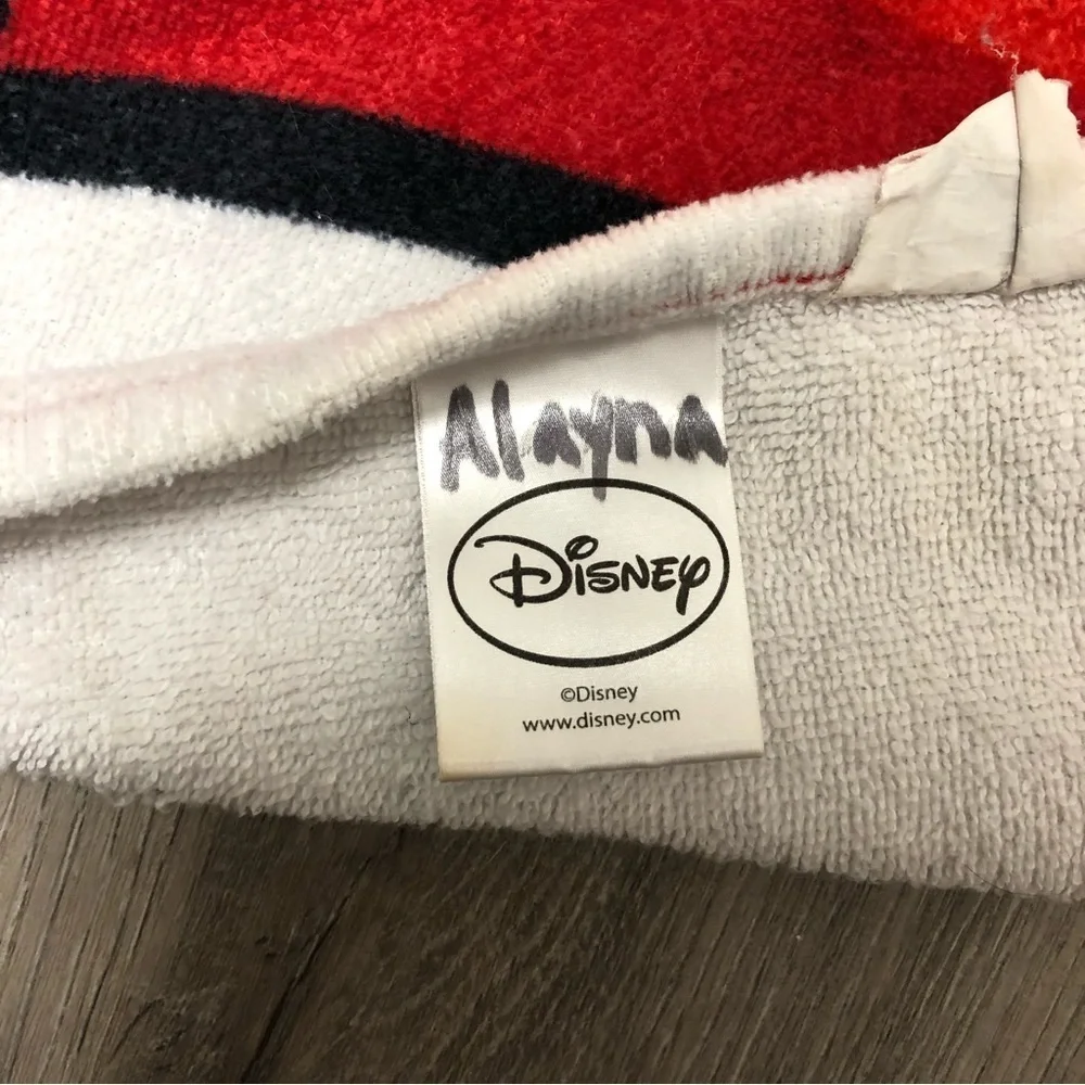 Disney Mickey Mouse Beach Towel Vintage Y2K Walt Disney World Swim Red Black